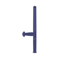 Fototapeta premium Baton as Self-defense Tool and Equipment for Protection Vector Illustration