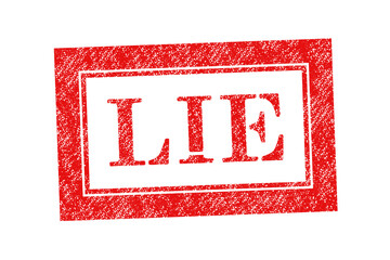 Vector red rubber stamp text Lie isolated on the white background.