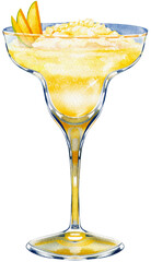 Mango Margarita Cocktail Illustration