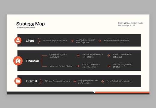 Strategy Map Infographic Vector &ndash; Business Strategy Diagram, Objectives and KPI Alignment Template for Planning and Performance Management