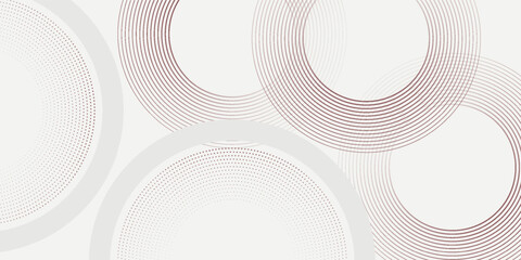 Abstract white background with dynamic red circular lines creating a modern digital future technology concept. Minimalist vector illustration for presentations, posters, web design, futuristic themes.