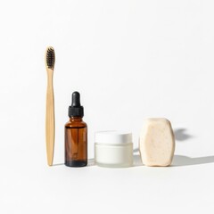 Bamboo Toothbrush Dropper Bottle Cream Jar And Soap Bar