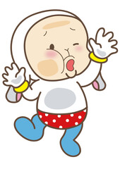 Exhausted Kawaii Genie Bunny Yawning with Raised Arms – Cute Sleepy Chibi Rabbit Vector Illustration