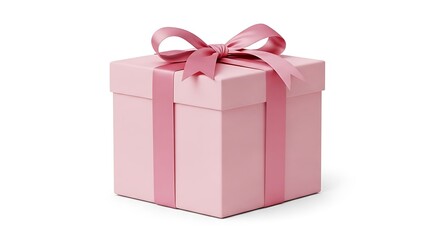 Obraz premium Elegant Pink Gift Box with Ribbon Perfect for Celebrations and Special Occasions