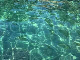 Turquoise clear water sea ocean background.