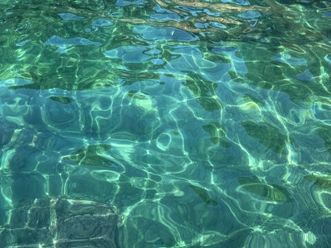 Turquoise clear water sea ocean background.