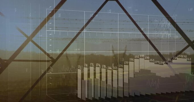 Triangular frame with HUD fading in, waves appearing, 3D bars growing, showing power rise