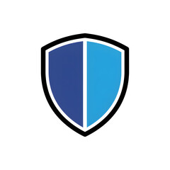 Shield Icon Divided into Blue and Light Blue Halves image