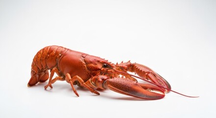 Red lobster, whole, against white background