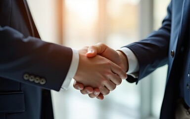 Businessman handshake for teamwork of business merger and acquisition,successful negotiate,hand shake,two businessman shake hand with partner to celebration partnership and business deal concept
