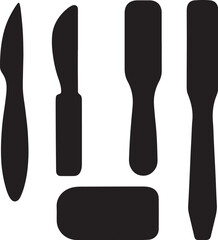 Potters Knife Tool Silhouette Set.eps