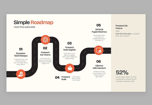Roadmap Infographic Vector &ndash; Milestone Timeline Road Map Template for Strategy, Project Planning, Goals, and Business Presentations