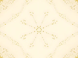 Abstract geometric pattern with small dots and floral like forms on light background