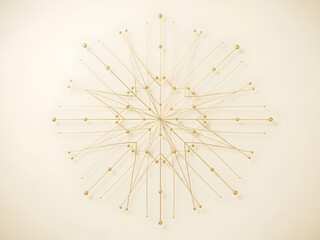 Abstract geometric star pattern with interconnected lines and dots on white