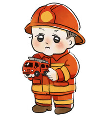 赤ちゃん消防士イラスト