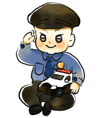 赤ちゃん警察官イラスト