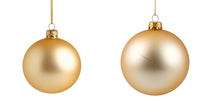 Hanging Christmas Bauble with Gold Thread – Transparent Background PNG