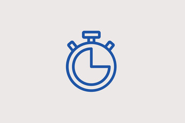  clock illustration in line style design. Vector illustration.	