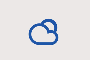 cloud illustration in line style design. Vector illustration.	