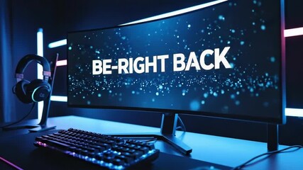 Be Right Back Gaming Screen, be right back screen, overlay loop, virtual backgrounds, cozy lo-fi gaming room triple monitor, vtuber asset twitch zoom OBS, livestreamer. - Powered by Adobe