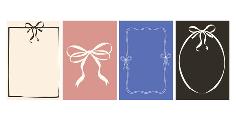 Romantic coquette collection of decorative frames. Lovely shapes for invitations, stationery