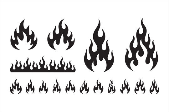 Flame and fire graphics for bold visual branding and dynamic layout elements