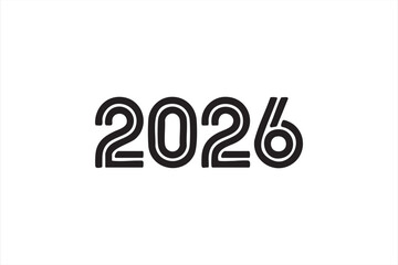 2026 numeric artwork for calendar layouts, event branding, and countdown visuals