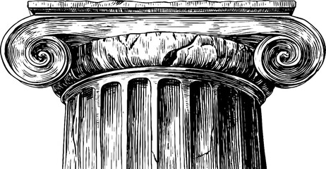 Fototapeta premium Elegant decorative illustration of classical pilaster base for architectural design