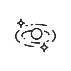 Solar system, linear icon. Space exploration and astronomy concept. Line with editable stroke.