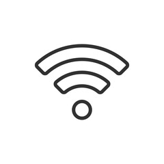 Wi-Fi signal, linear icon. Wireless internet connection and network access. Line with editable stroke.