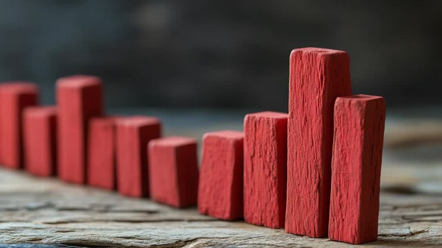 selective focus strive for progress bar graph with climbing figure concept