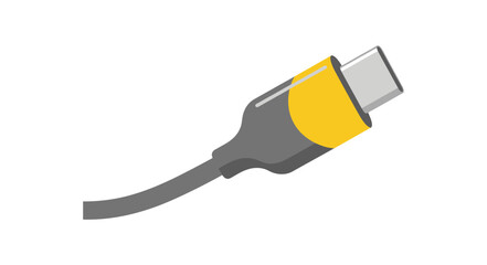 Close-up illustration of a USB-C cable connector with a yellow accent band.