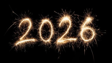 A number made of sparkles on a black background