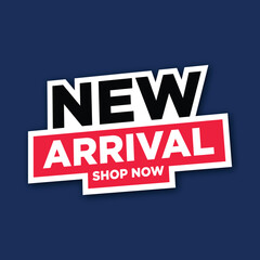 Bold New Arrival Sale Banner with Dynamic Typography and Red Accent
