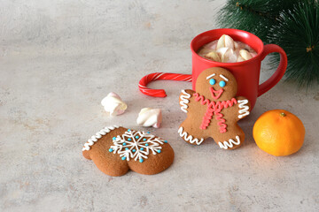 Christmas Gingerbread Cookies, Hot Chocolate and Festive Delights blank space
