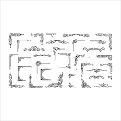 Elegant Set of Borders and Corners Vector Illustrations &ndash; Decorative Frames for Design vector.