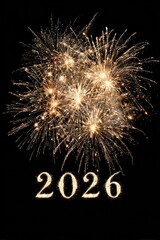 Fireworks with the year written in it