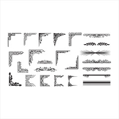 Elegant Set of Borders and Corners Vector Illustrations &ndash; Decorative Frames for Design vector.