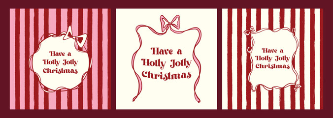 Coquette “Have a Holly Jolly Christmas” Poster Set Illustration