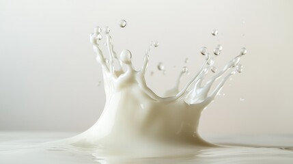 Milk splash macro crown formation frozen in motion with crystalline droplets suspended mid-air against pristine white background in professional studio lighting