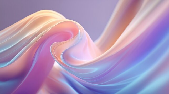 Holographic Pastel Fluid Background with Glowing Edges in White and Minimalist Style