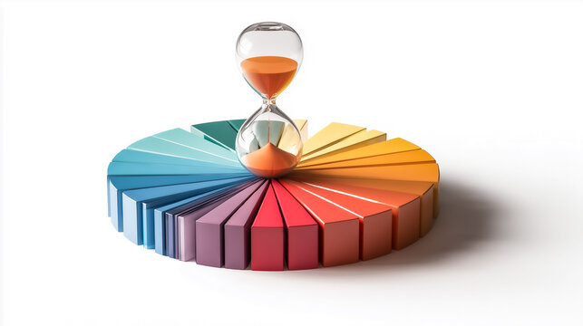 Composition showing passage of time and data flow