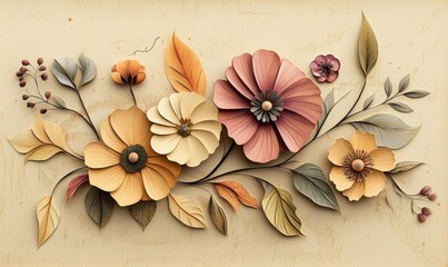 An artistic interpretation of flora captured on paper.