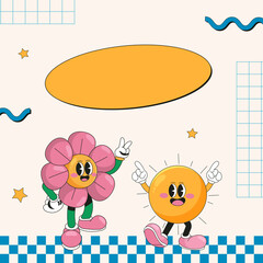 template background retro art