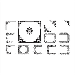 Elegant Set of Borders and Corners Vector Illustrations &ndash; Decorative Frames for Design vector.