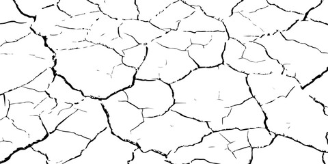 Minimalist cracked earth texture in black and white, featuring dried soil patterns with bold contrast. High-resolution abstract background ideal for environmental, nature, and design themes.