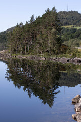 lake and water reflection in the water