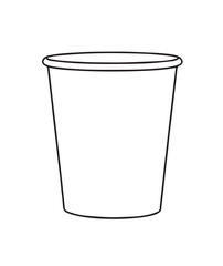 Simple Outline Drawing of a Disposable Cup