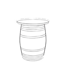 Line Art Barrel Table or Stool