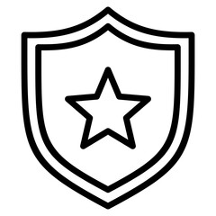 Shield Star  Icon Element For Design